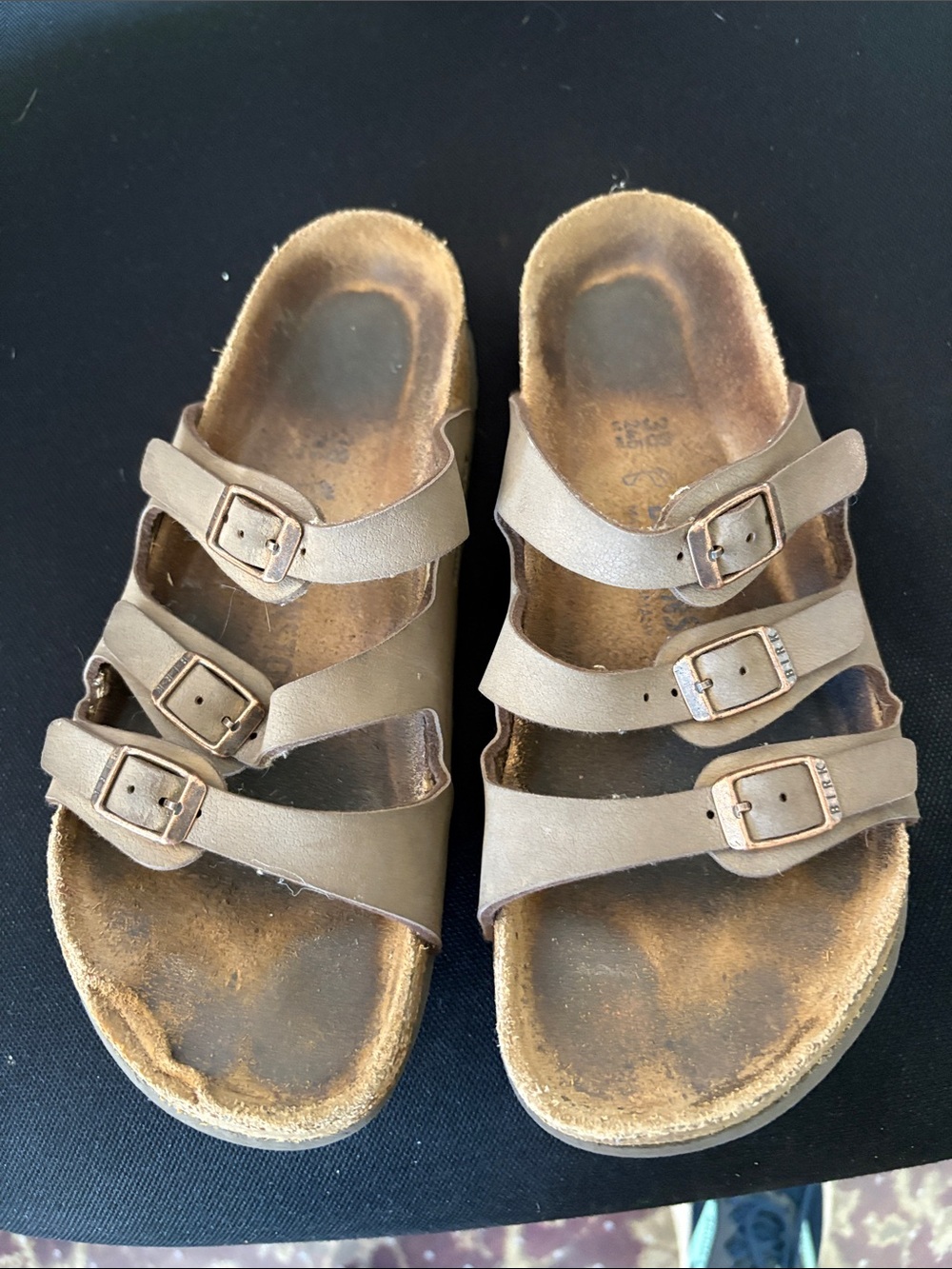 Birkenstock Triple-Buckle Brown/Tan Sandals